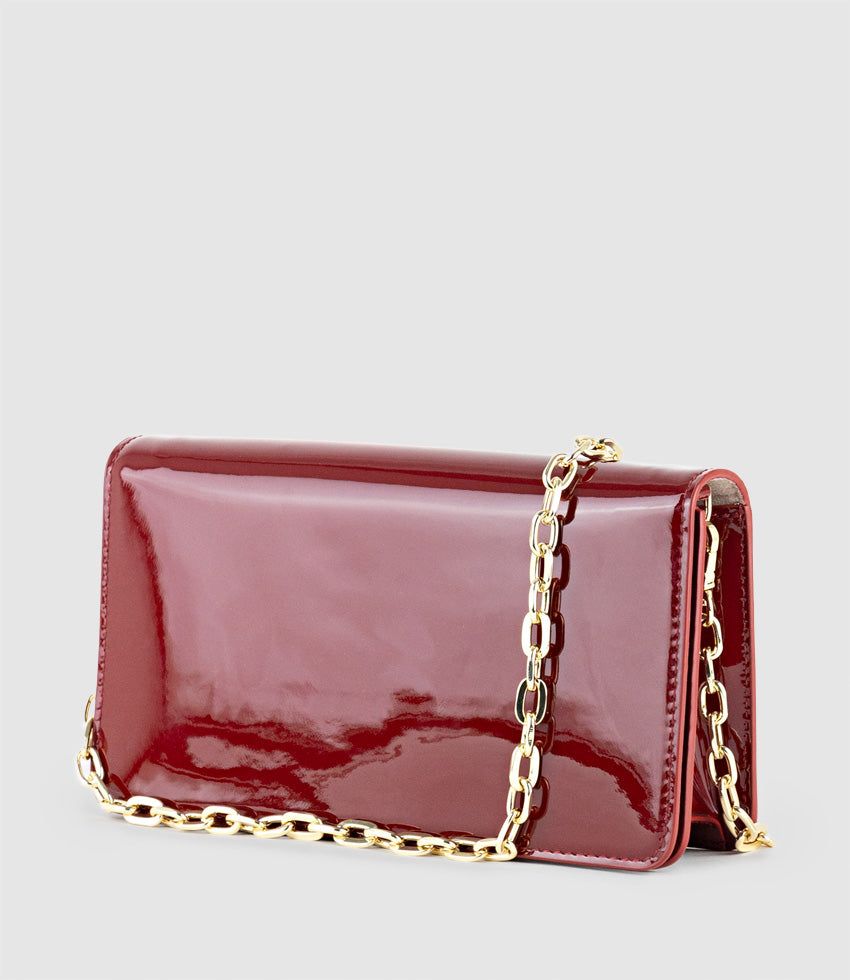 NYX Evening Bag in Ruby Patent - Edward Meller