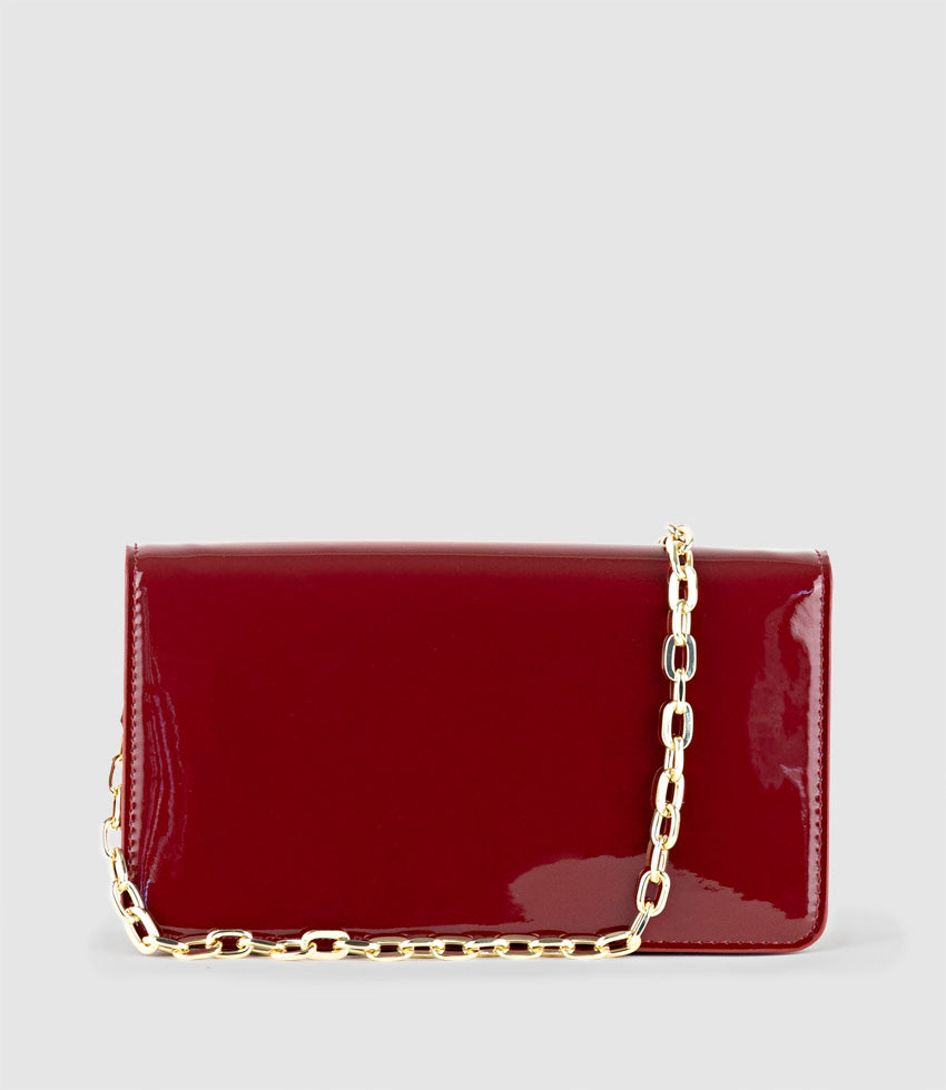 NYX Evening Bag in Ruby Patent - Edward Meller
