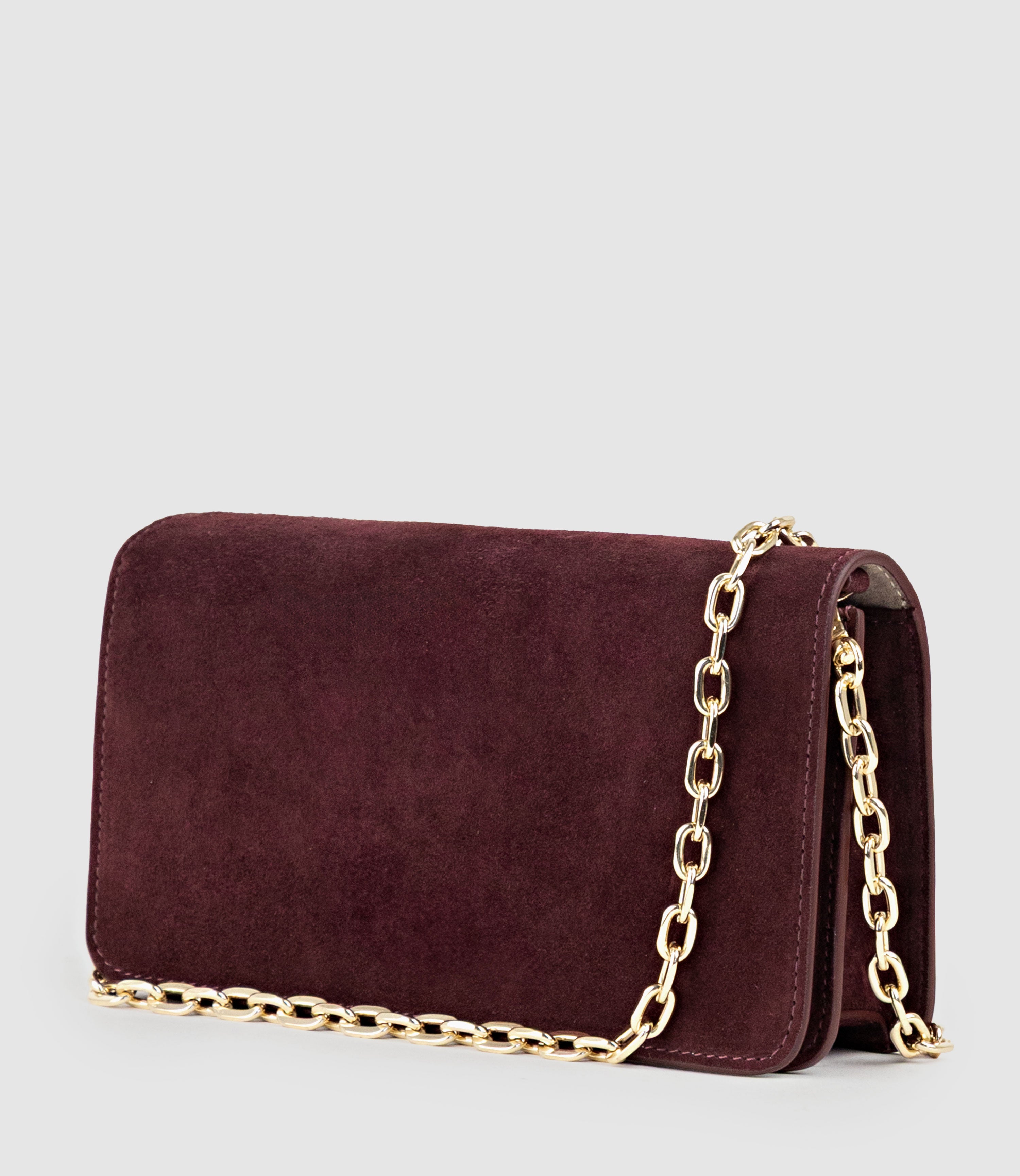 NYX Evening Bag in Wine Suede - Edward Meller