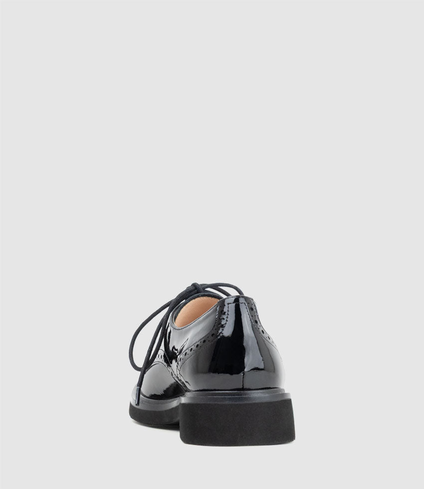 PAOLO Lace Up in Black Patent - Edward Meller