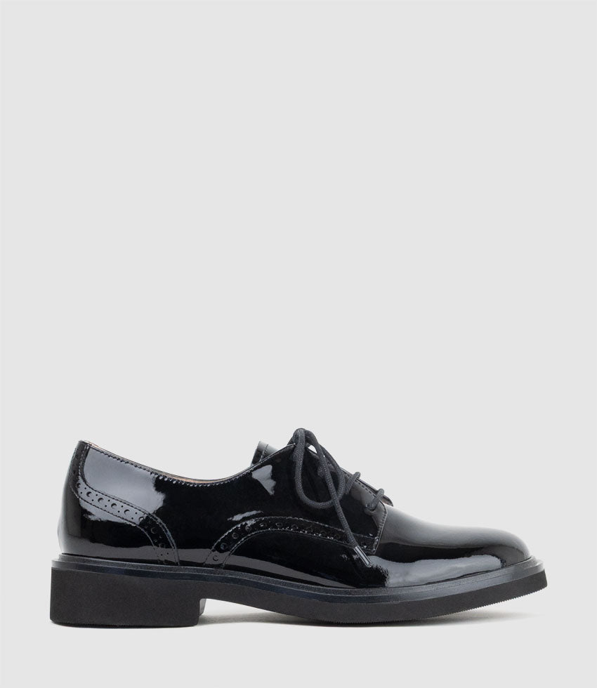 PAOLO Lace Up in Black Patent - Edward Meller