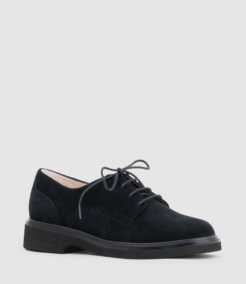 PAOLO Lace Up in Black Suede - Edward Meller