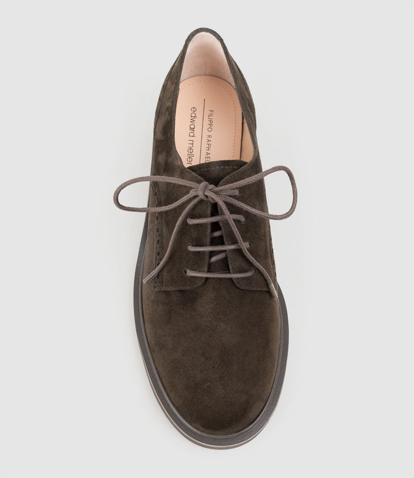PAOLO Lace Up in Chocolate Suede - Edward Meller
