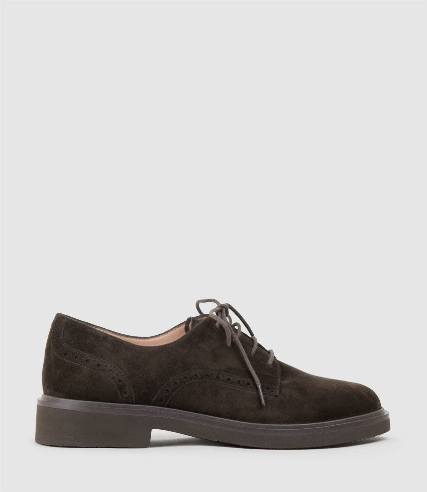 PAOLO Lace Up in Chocolate Suede - Edward Meller