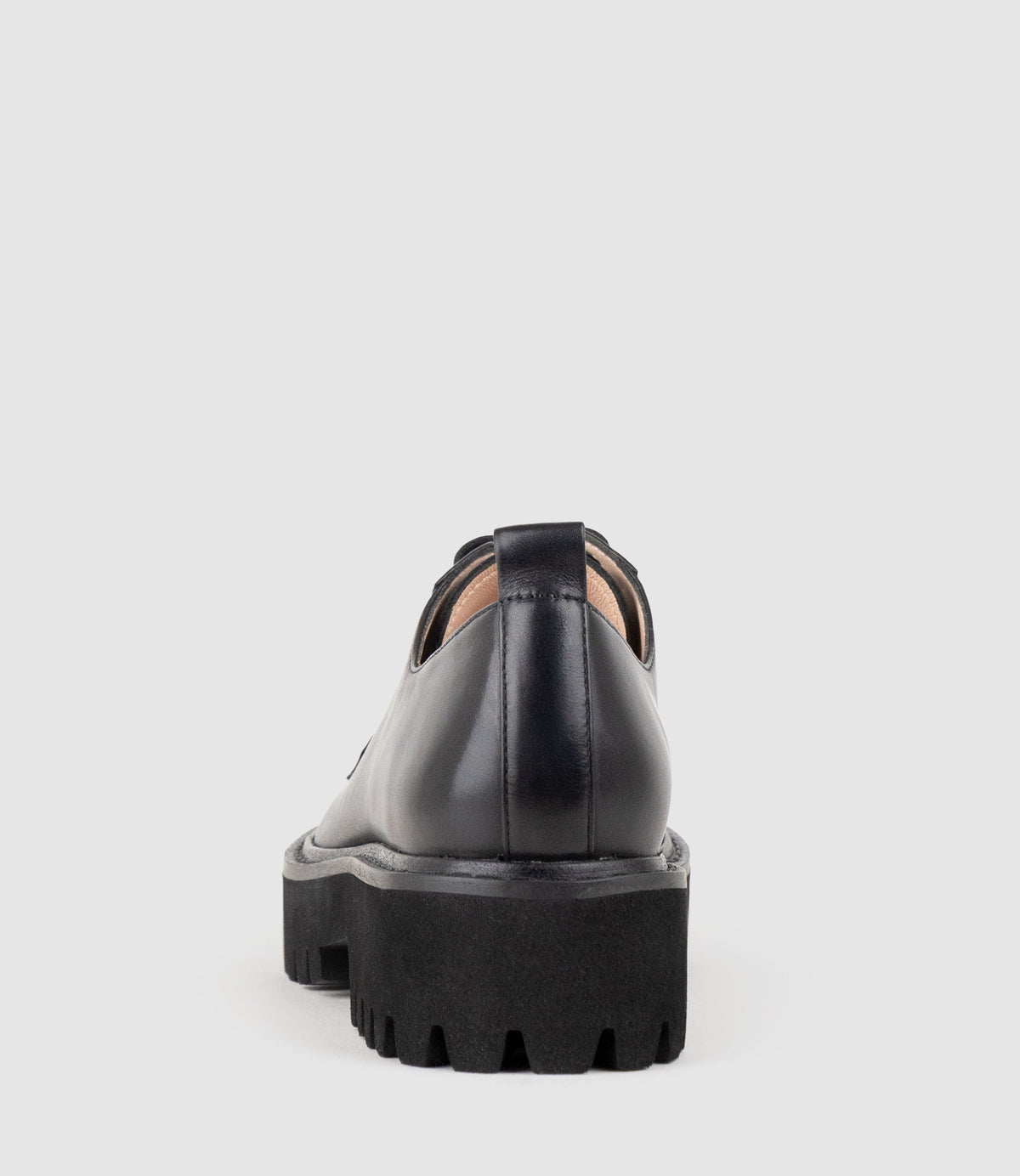 PATEO Lace Up on Chunky Sole in Black Calf - Edward Meller