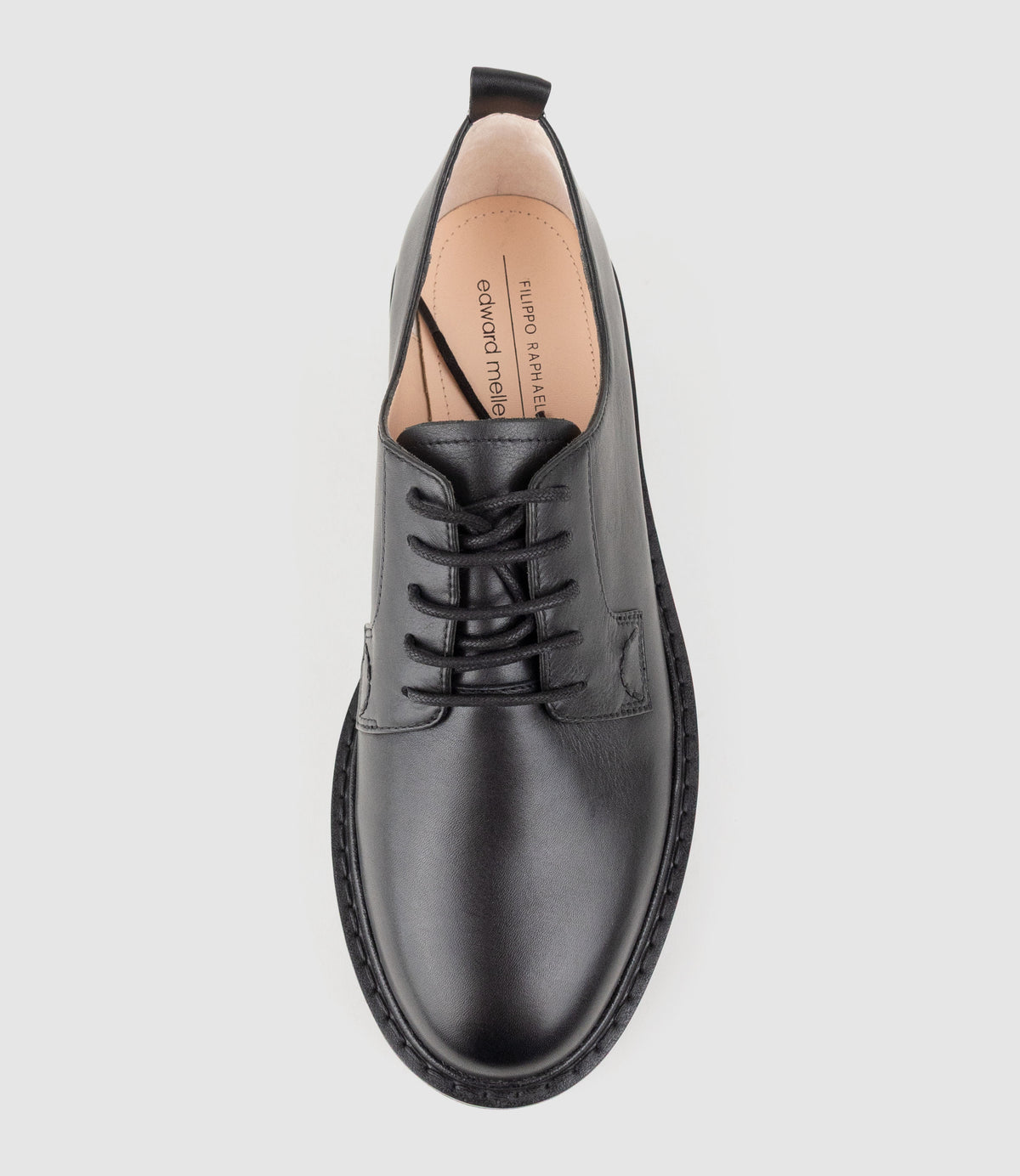 PATEO Lace Up on Chunky Sole in Black Calf - Edward Meller
