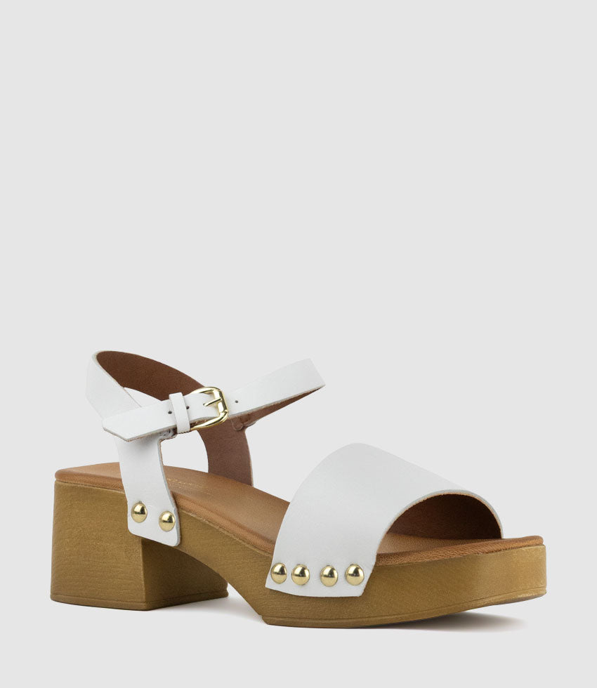 RANDAL60 Clog Style Sandal in Offwhite - Edward Meller