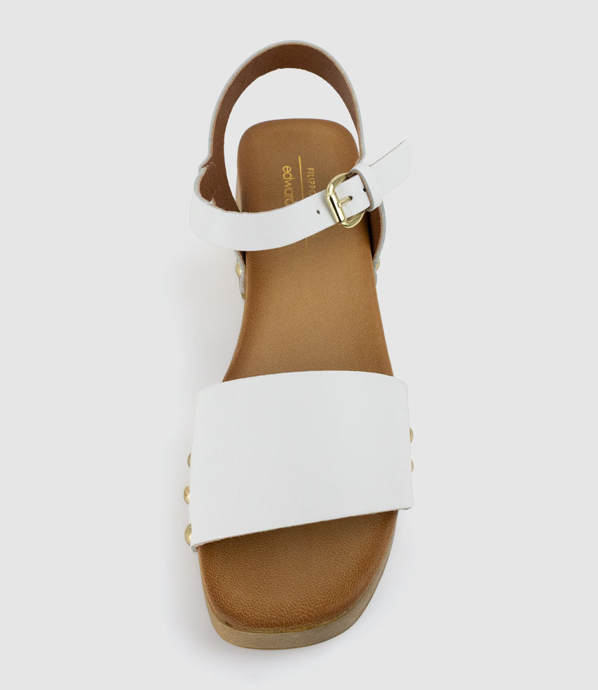 RANDAL60 Clog Style Sandal in Offwhite - Edward Meller