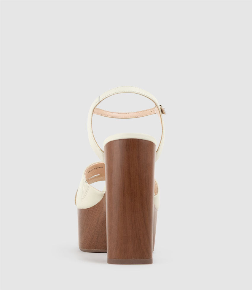 REY125 Platform Unit Sandal in Offwhite Calf - Edward Meller