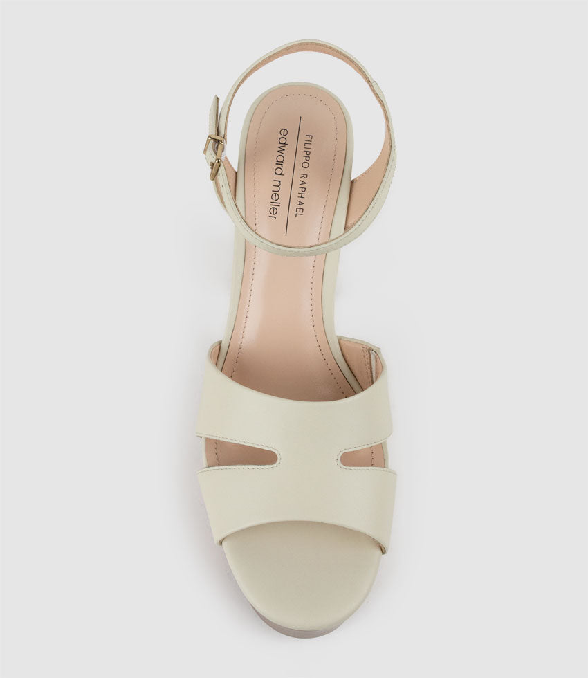 REY125 Platform Unit Sandal in Offwhite Calf - Edward Meller