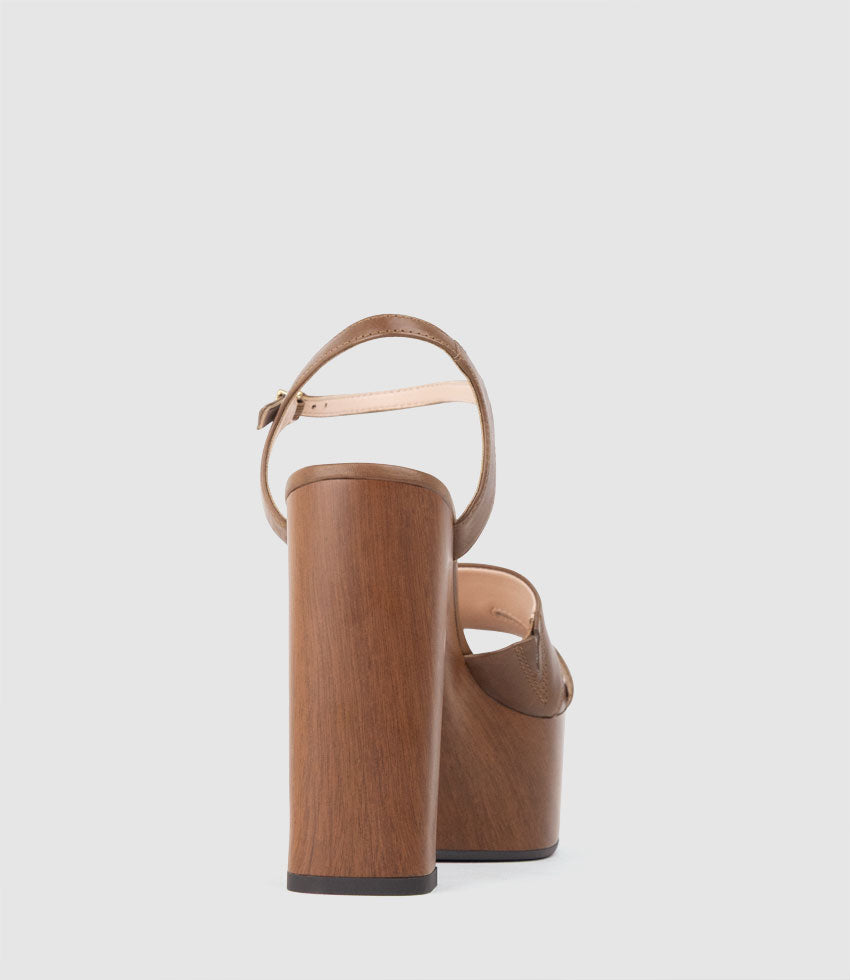 REY125 Platform Unit Sandal in Tan Calf - Edward Meller