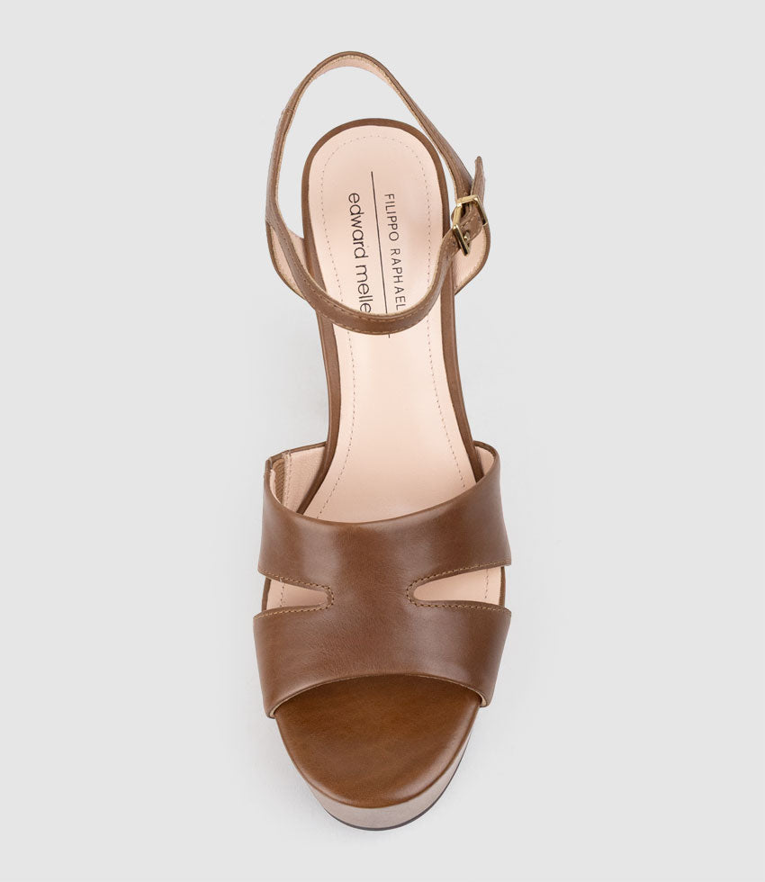REY125 Platform Unit Sandal in Tan Calf - Edward Meller