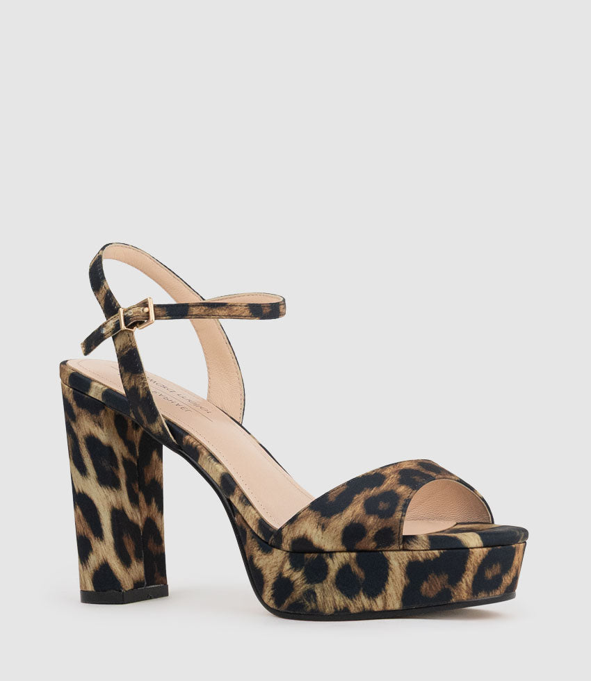 ROYAL100 Platform Sandal in Animal Silk - Edward Meller