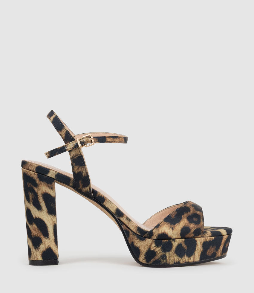 ROYAL100 Platform Sandal in Animal Silk - Edward Meller