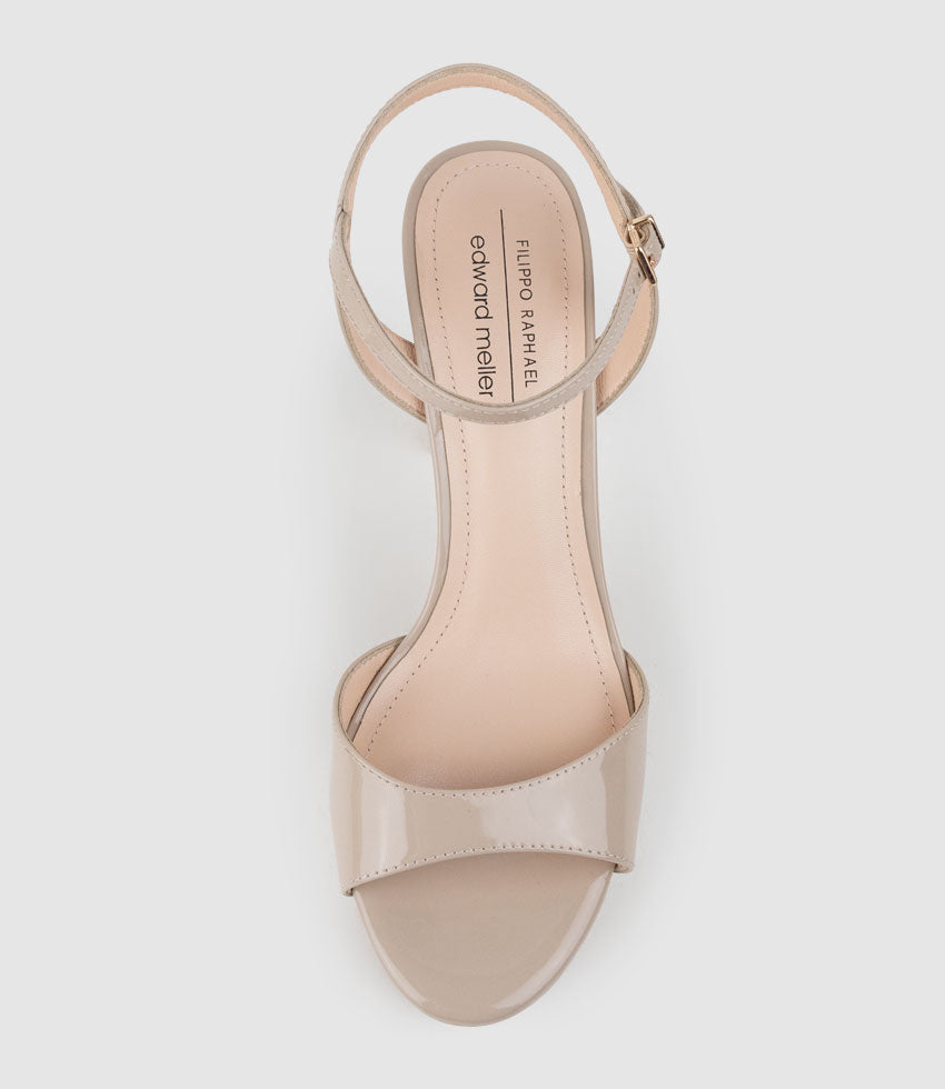 ROYAL100 Platform Sandal in Blush Patent - Edward Meller