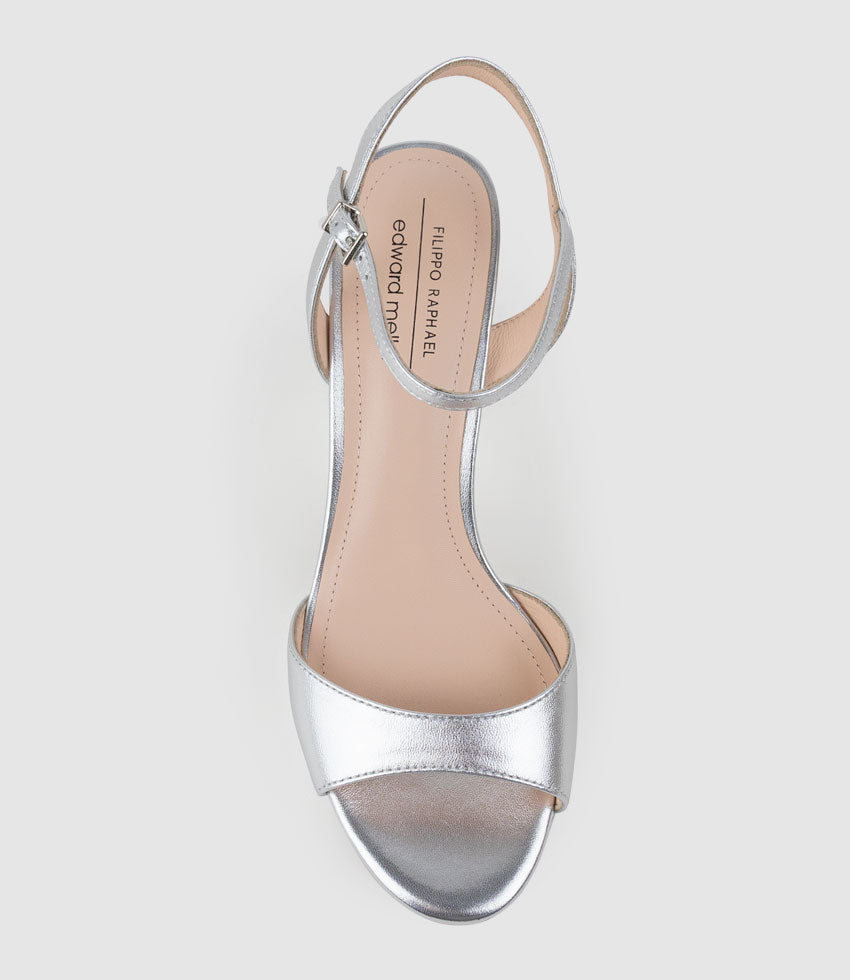 ROYAL100 Platform Sandal in Silver - Edward Meller