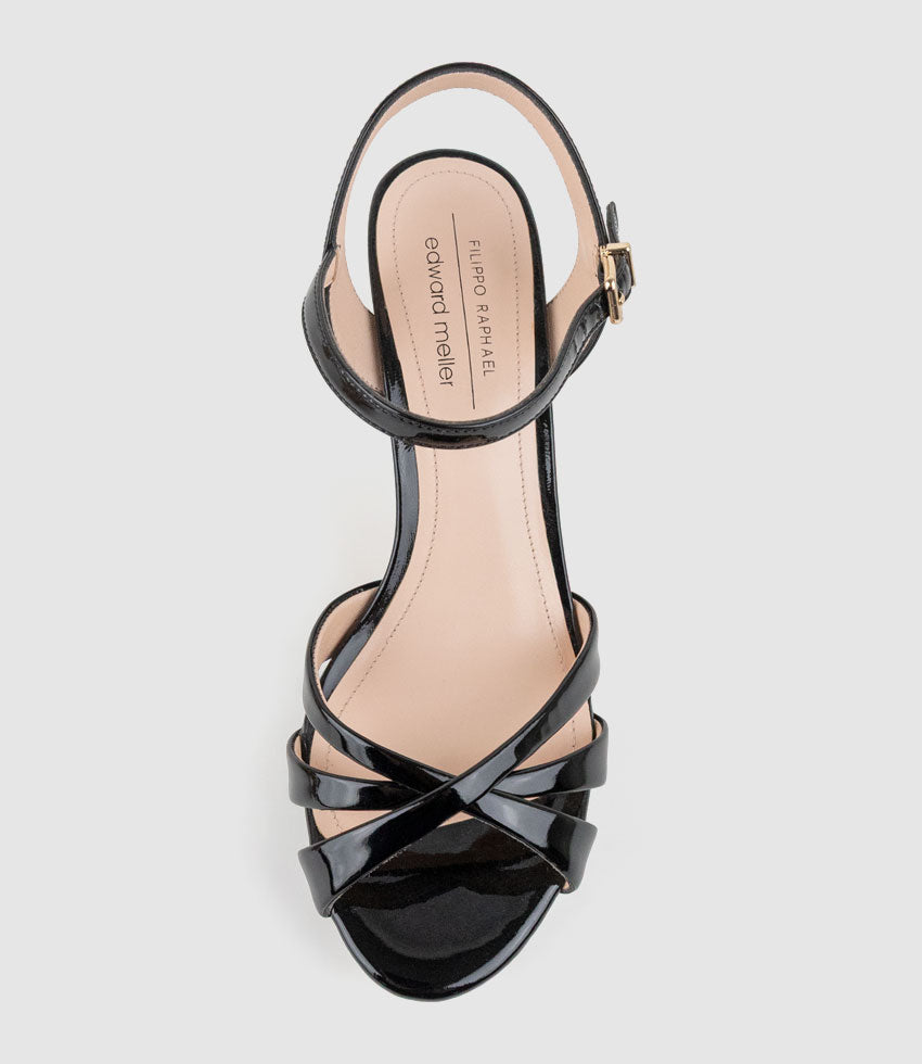 RYLIN80 Multistrap Platform Sandal in Nude Patent - Edward Meller