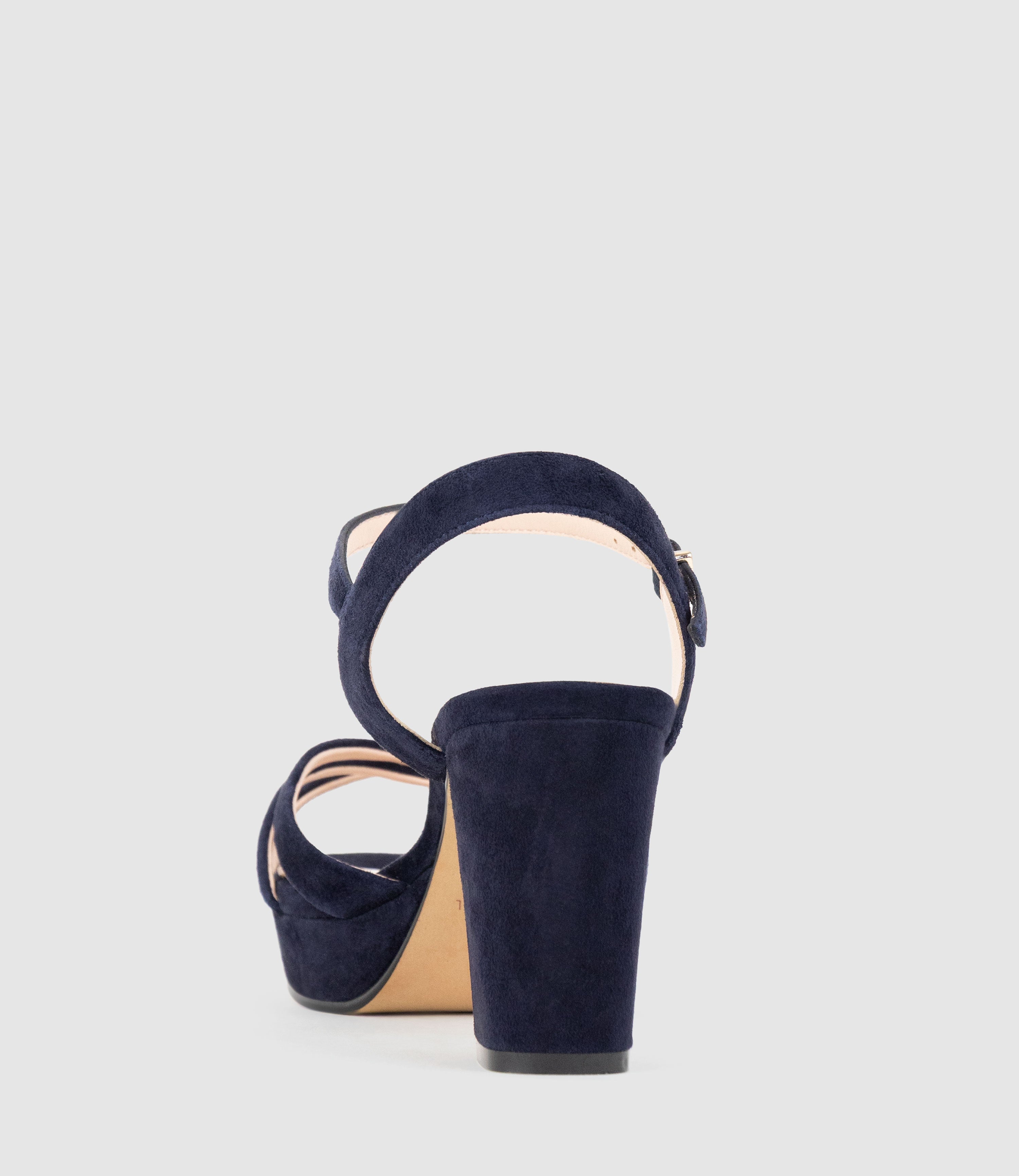 RYLIN80 Multistrap Platform Sandal in Navy Suede - Edward Meller