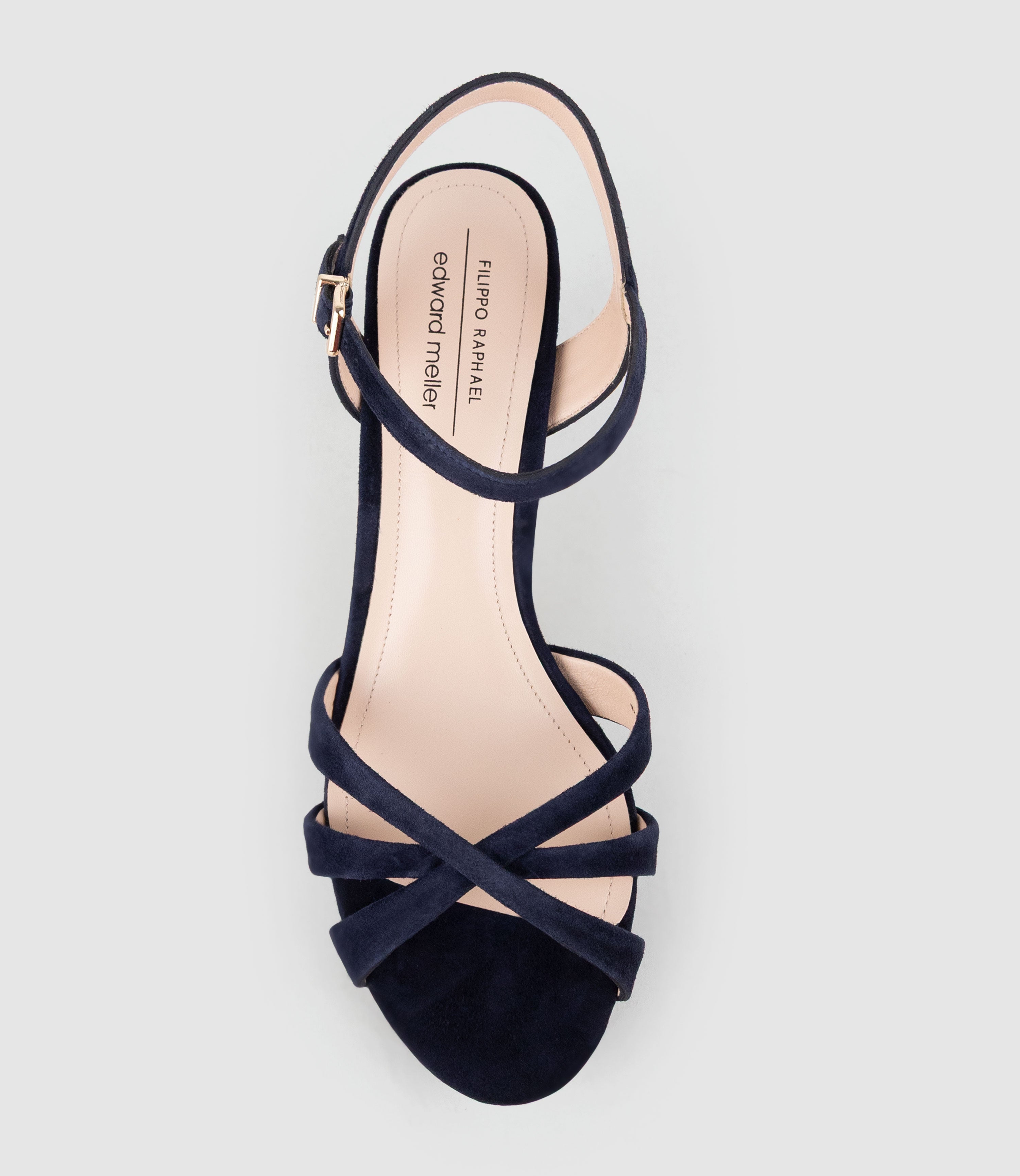 RYLIN80 Multistrap Platform Sandal in Navy Suede - Edward Meller
