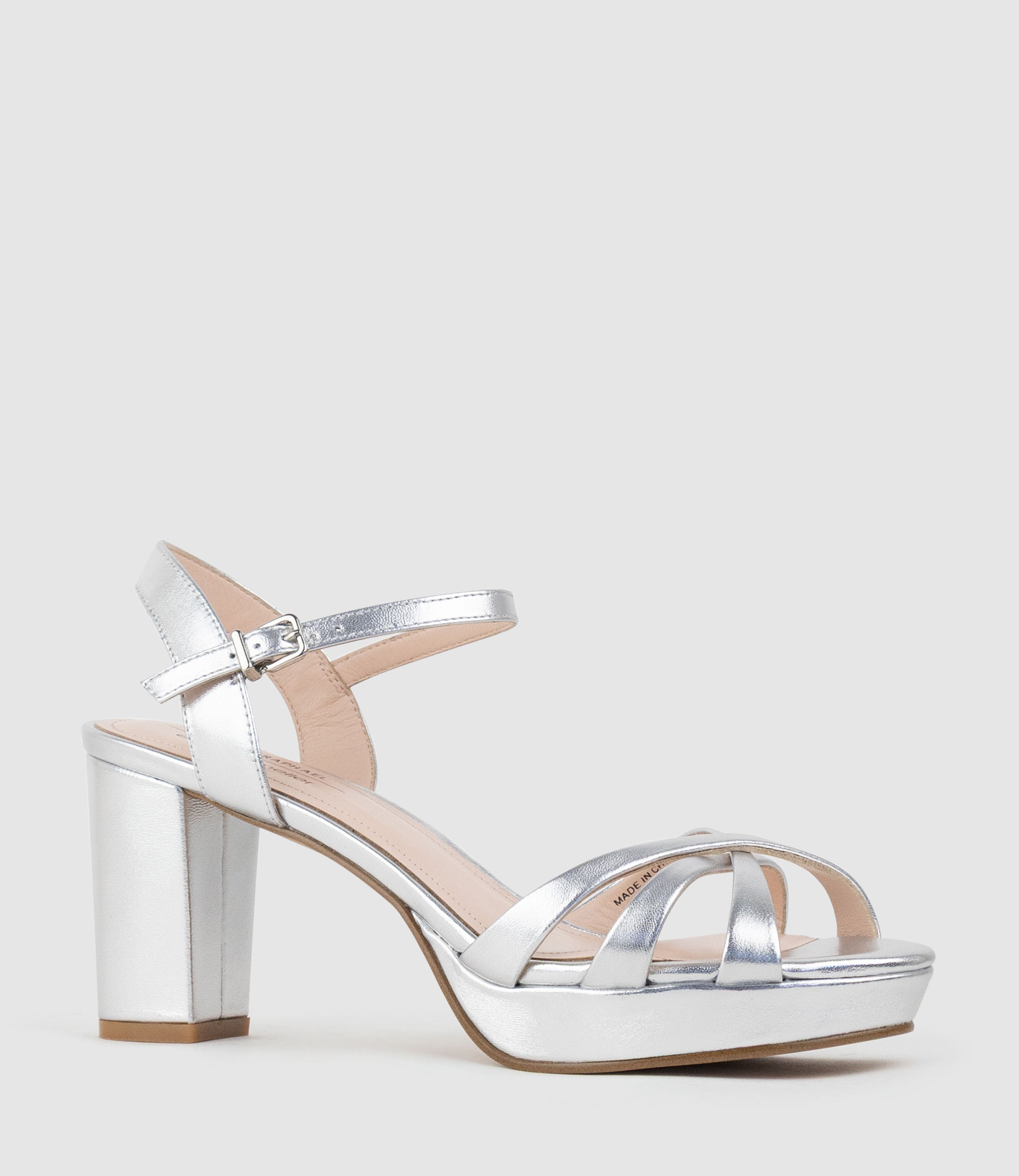 RYLIN80 Multistrap Platform Sandal in Silver - Edward Meller
