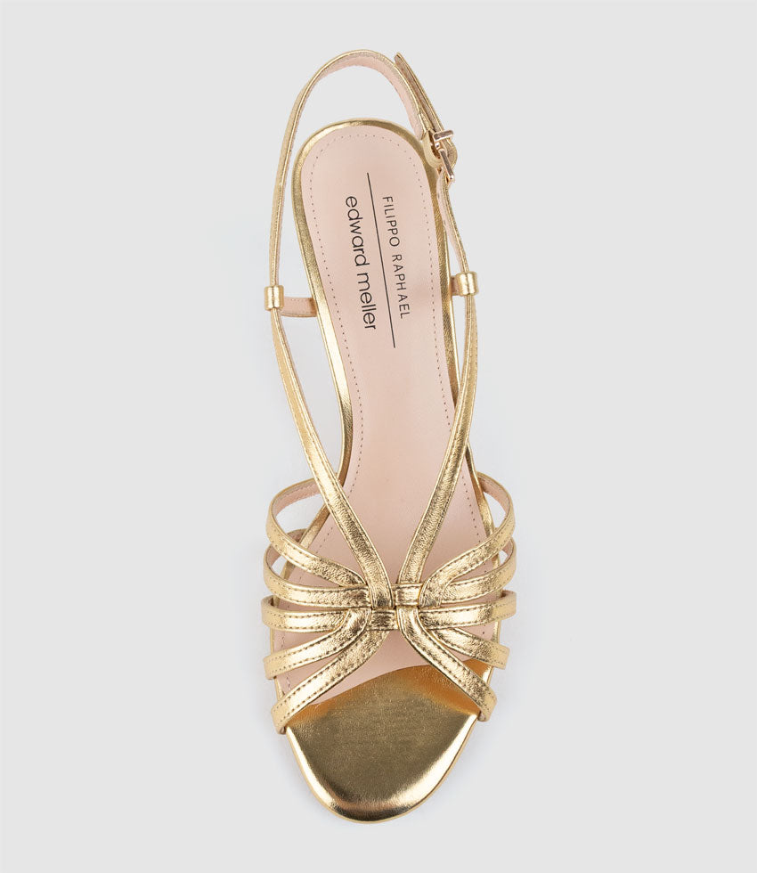 SABINA70 Strappy Sandal in Aged Gold - Edward Meller