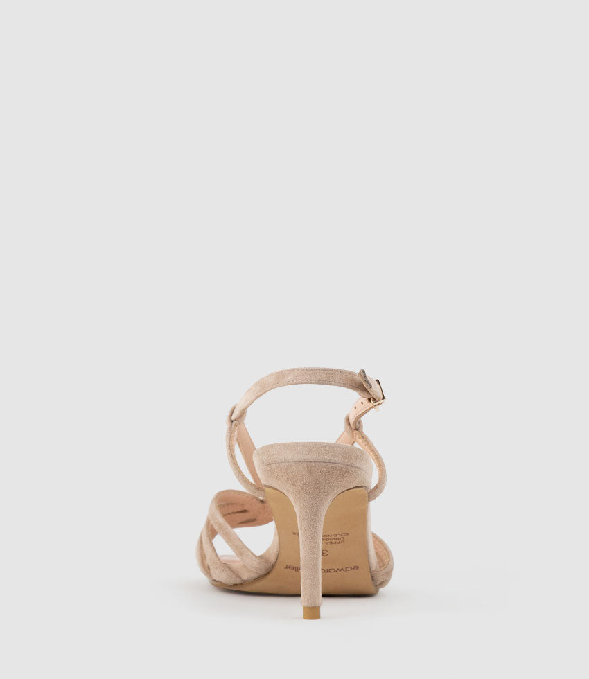 SABINA70 Strappy Sandal in Nude Suede - Edward Meller