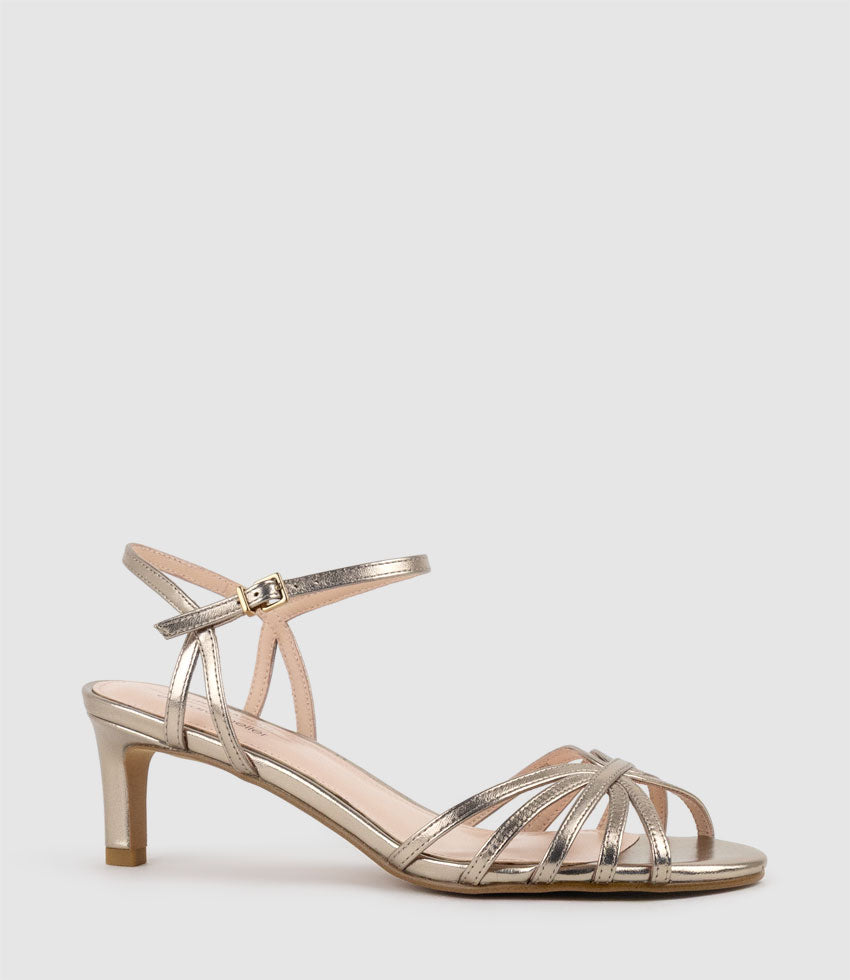 SALSA55 Strappy Sandal in Rosegold - Edward Meller