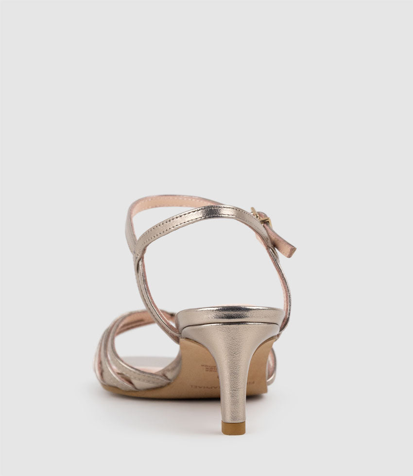 SALSA55 Strappy Sandal in Rosegold - Edward Meller