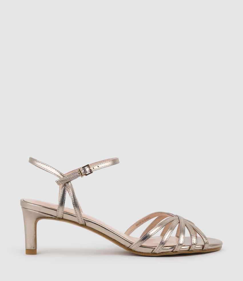 SALSA55 Strappy Sandal in Rosegold - Edward Meller