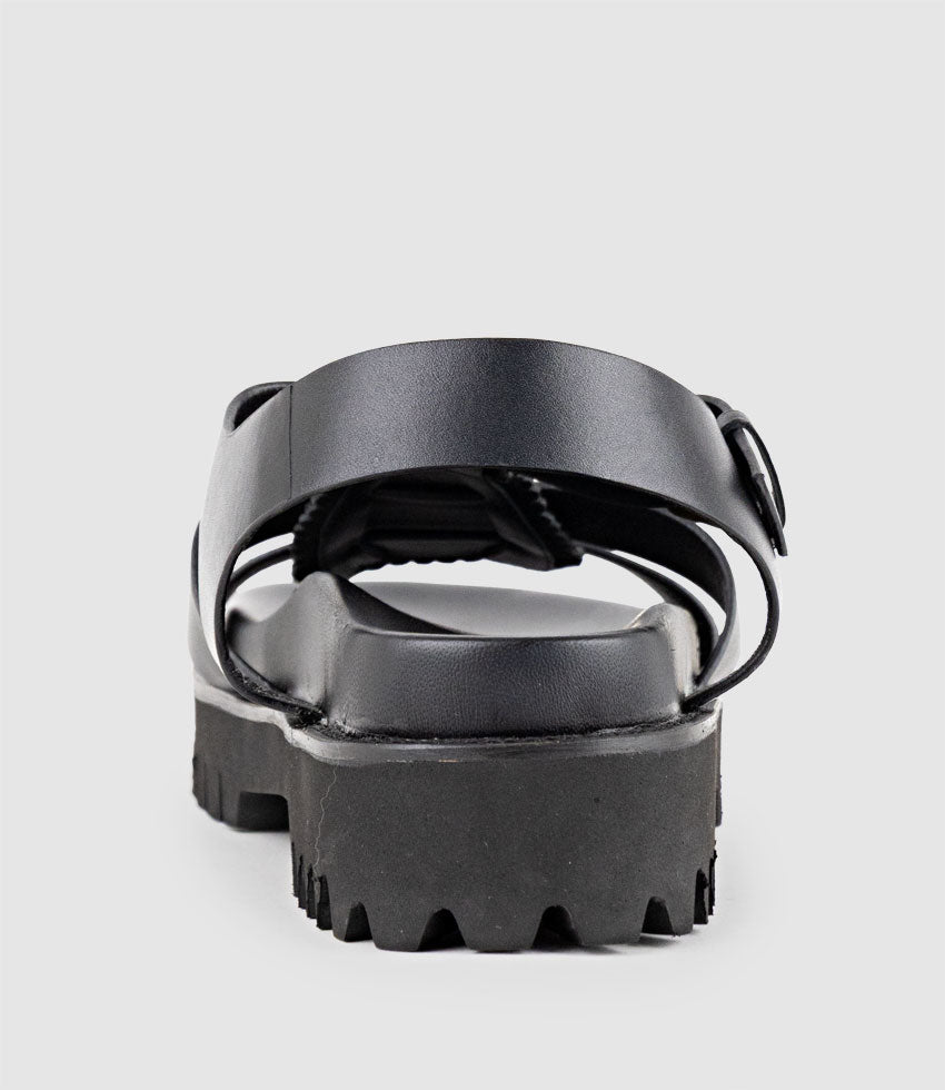 SANDAR Gladiator Sandal on Chunky Sole in Black - Edward Meller