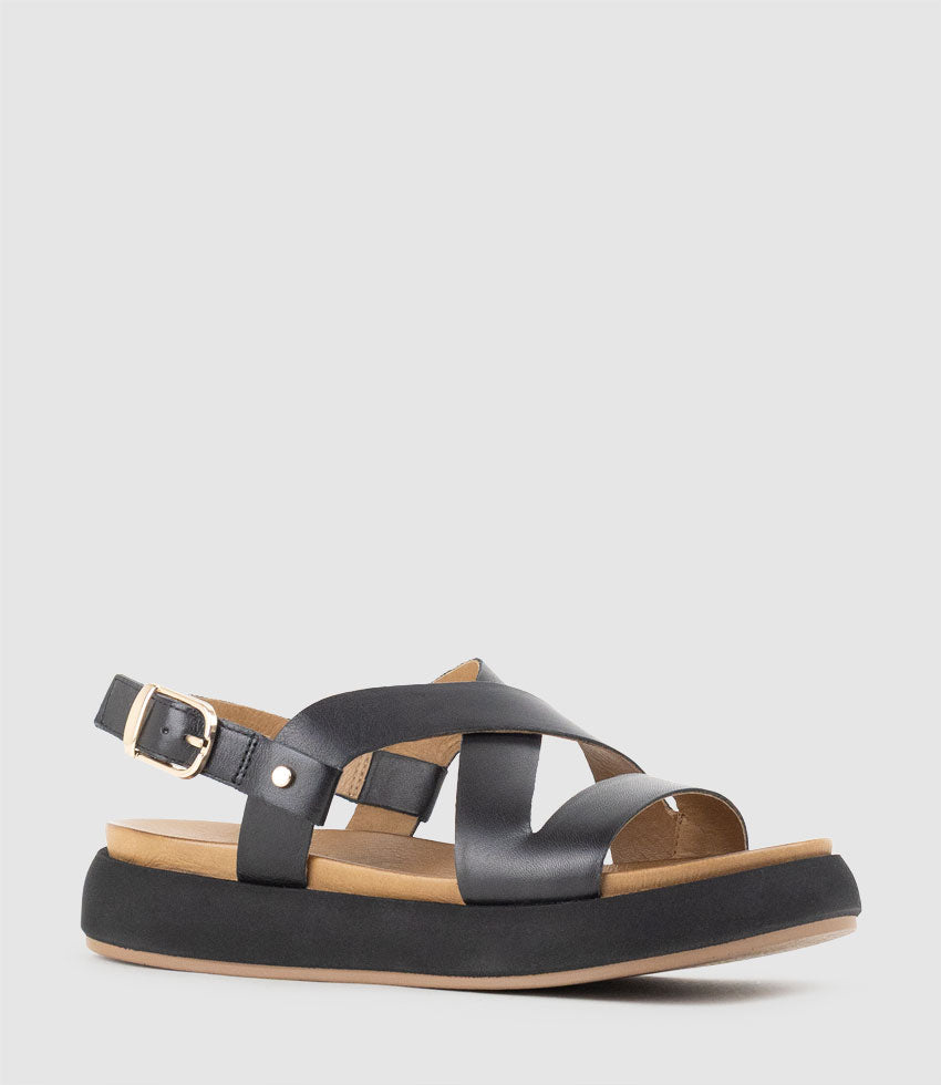 SARILLA Crossover Sandal on Unit in Black - Edward Meller