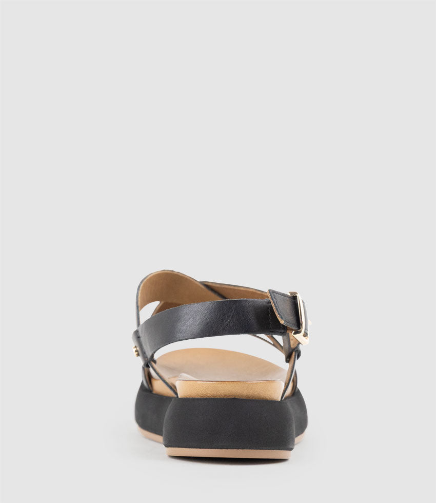 SARILLA Crossover Sandal on Unit in Black - Edward Meller