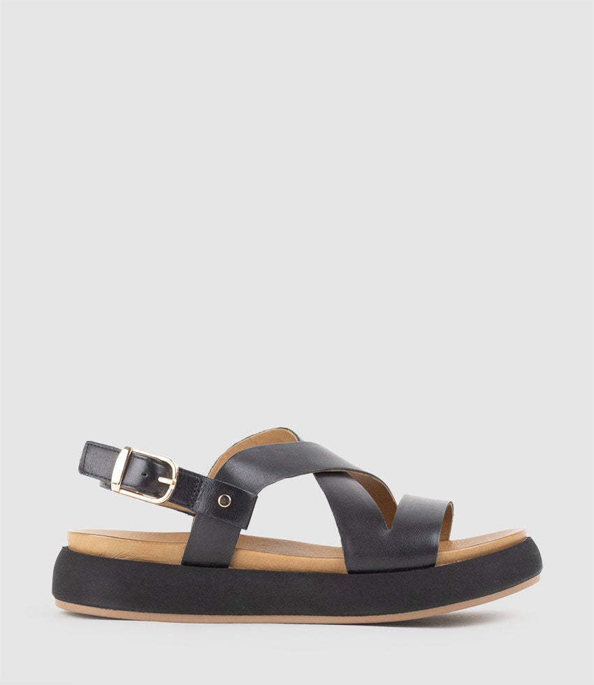 SARILLA Crossover Sandal on Unit in Black - Edward Meller