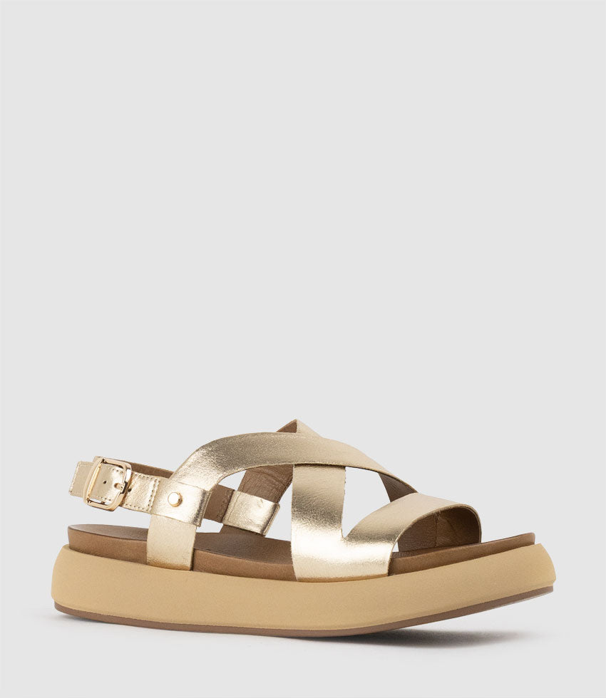 SARILLA Crossover Sandal on Unit in Gold - Edward Meller