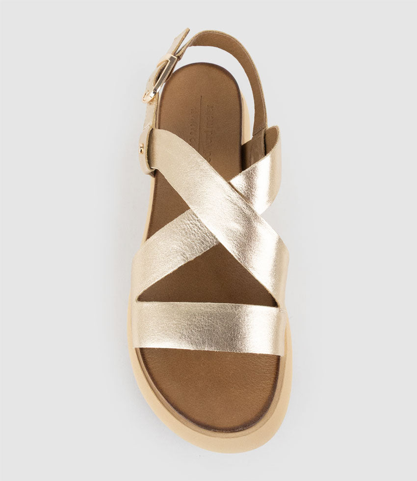 SARILLA Crossover Sandal on Unit in Gold - Edward Meller