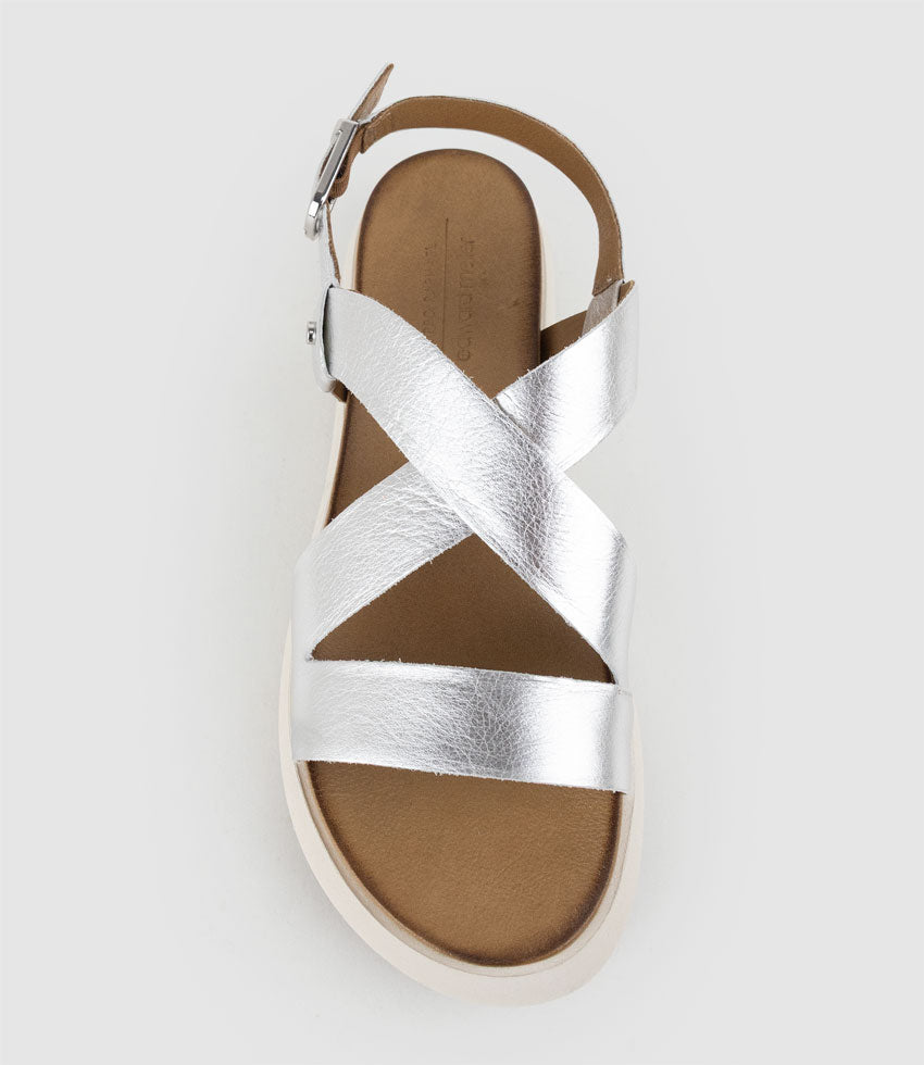 SARILLA Crossover Sandal on Unit in Silver - Edward Meller