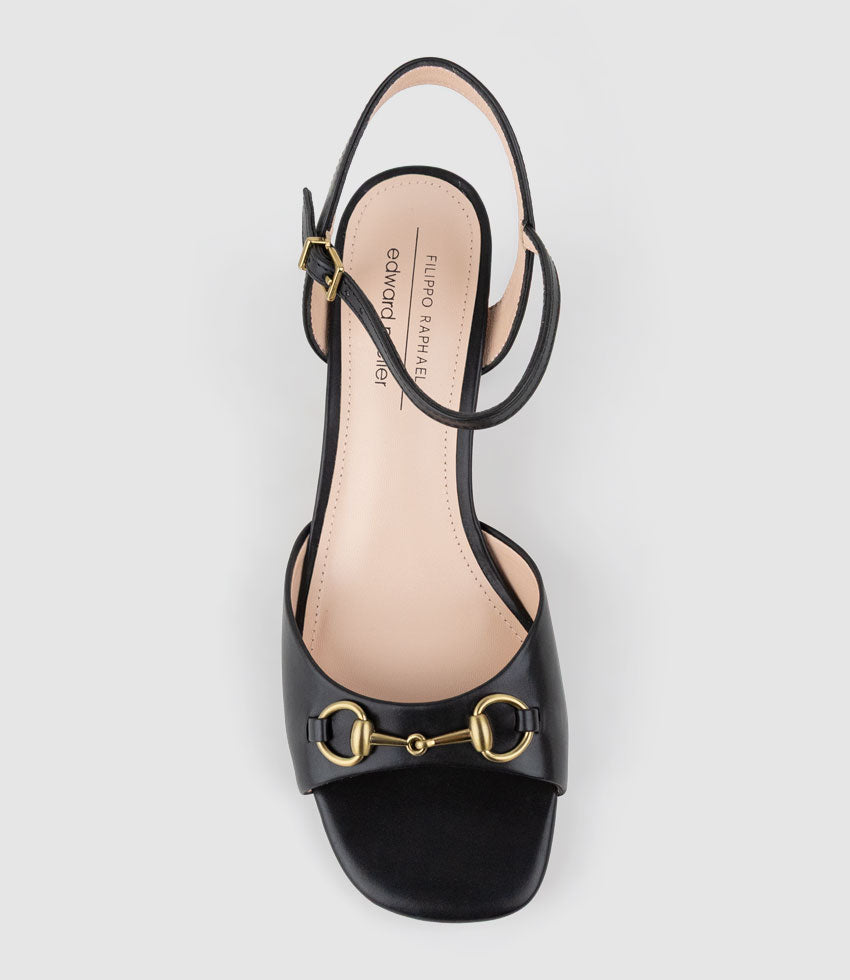 SATO65 Sandal with Trim in Black Calf - Edward Meller