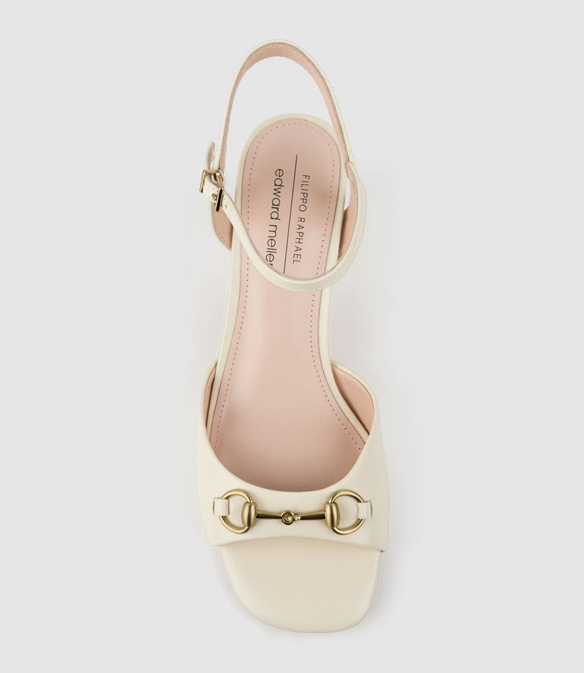SATO65 Sandal with Trim in Bone Calf - Edward Meller