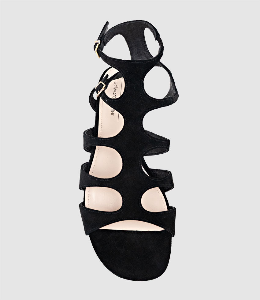 SCION Gladiator Sandal in Black Suede - Edward Meller