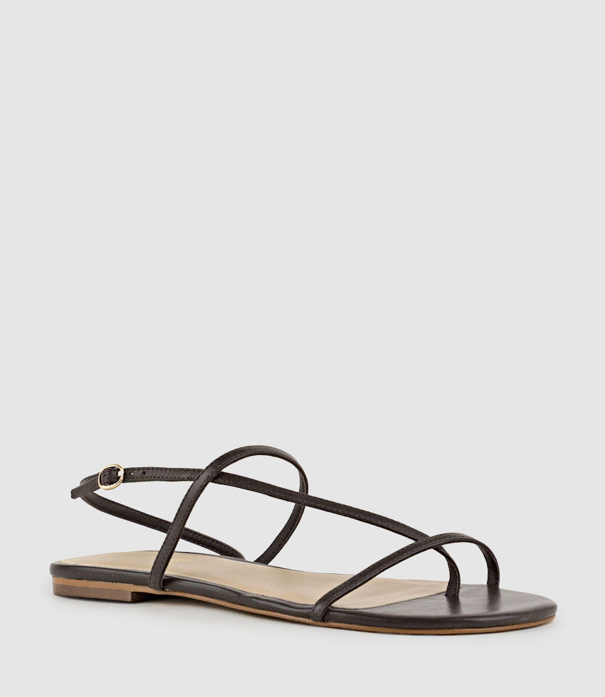 SETALLE Fine Strappy Sandal in Brown - Edward Meller