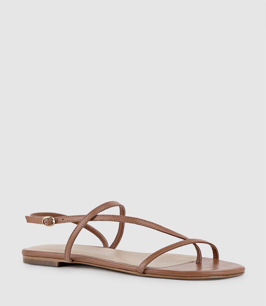 SETALLE Fine Strappy Sandal in Tan - Edward Meller