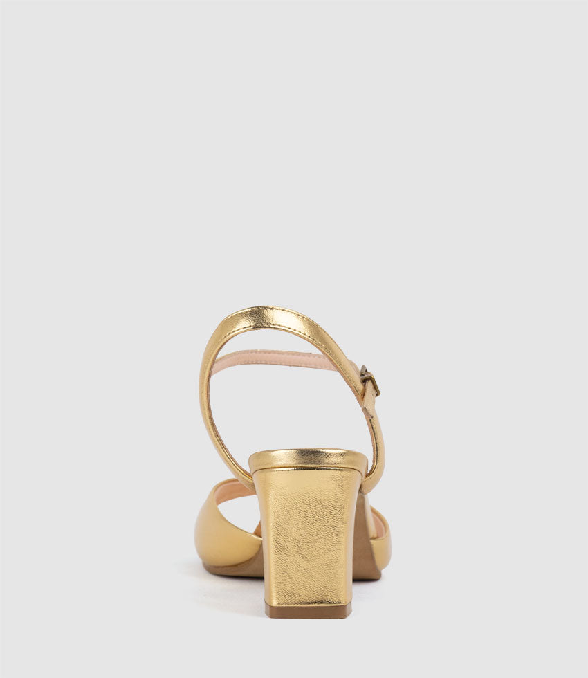 SETRA65 Sandal with Horsebit in Aged Gold - Edward Meller