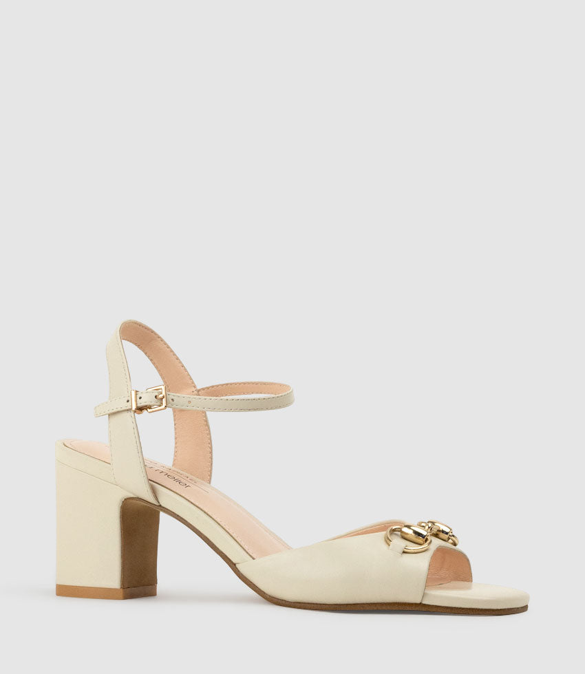 SETRA65 Sandal with Horsebit in Offwhite Calf - Edward Meller