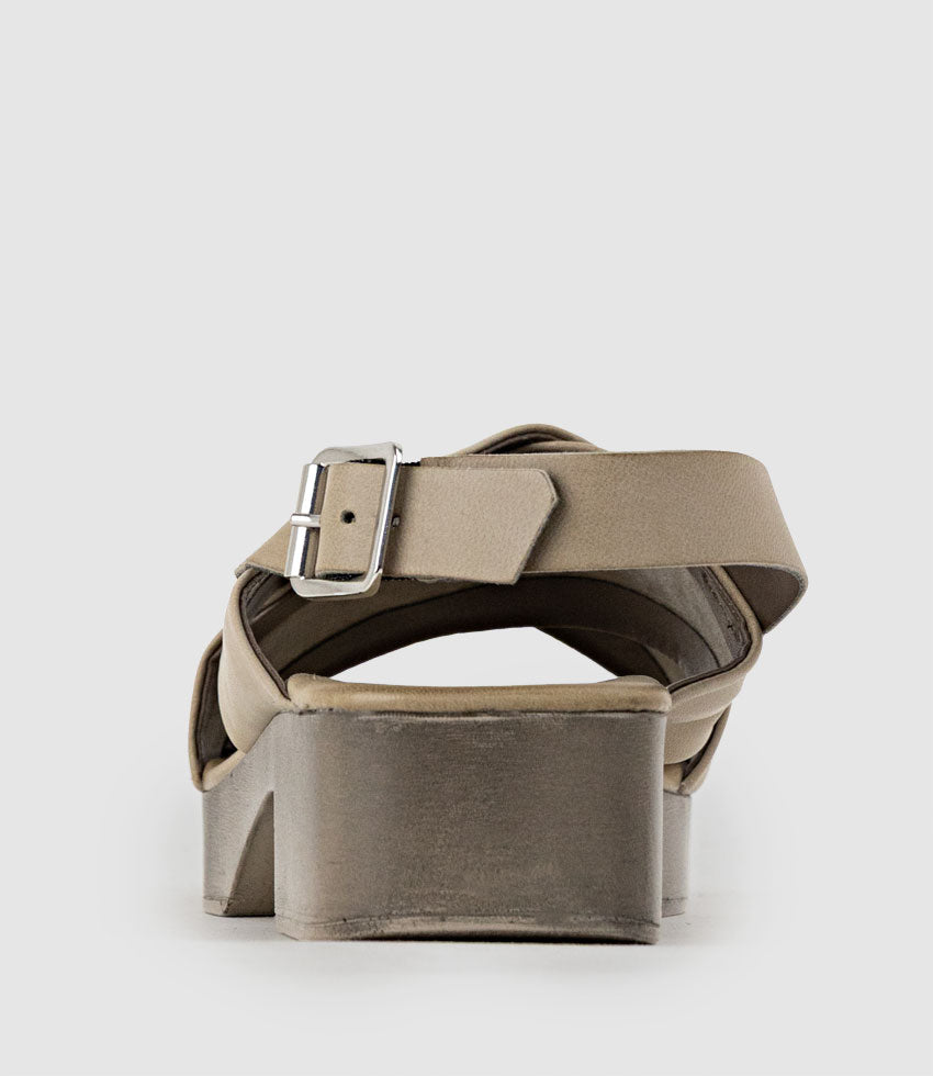 SHALE Crossover Sandal on Unit in Taupe
