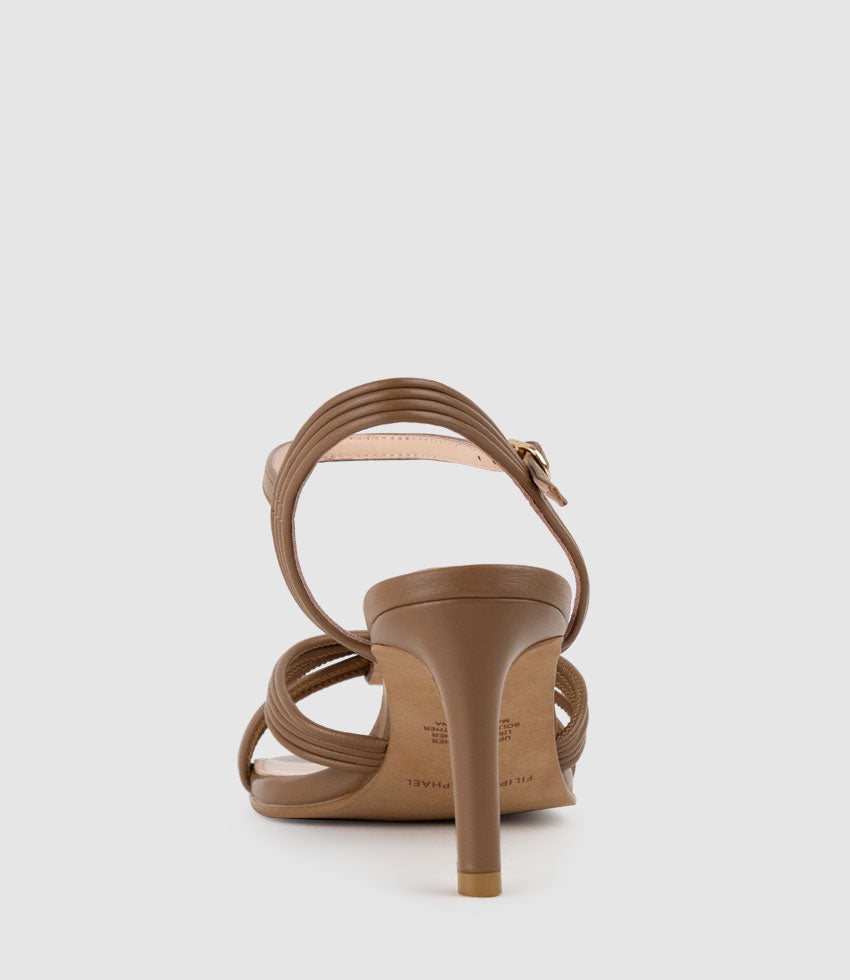 SIARA75 Gathered Knot Sandal in Tan