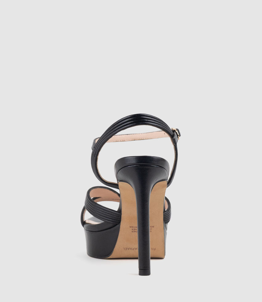 SIERRA110 Tubed V Front Platform Sandal in Black - Edward Meller