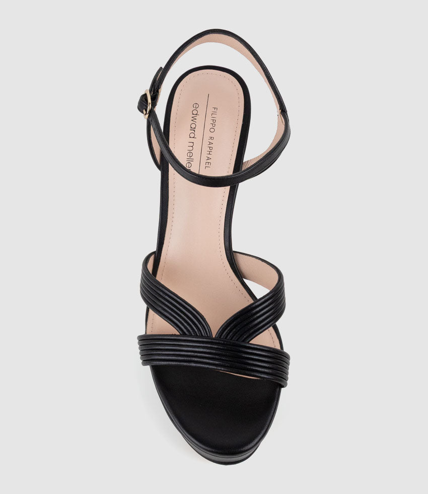 SIERRA110 Tubed V Front Platform Sandal in Black - Edward Meller
