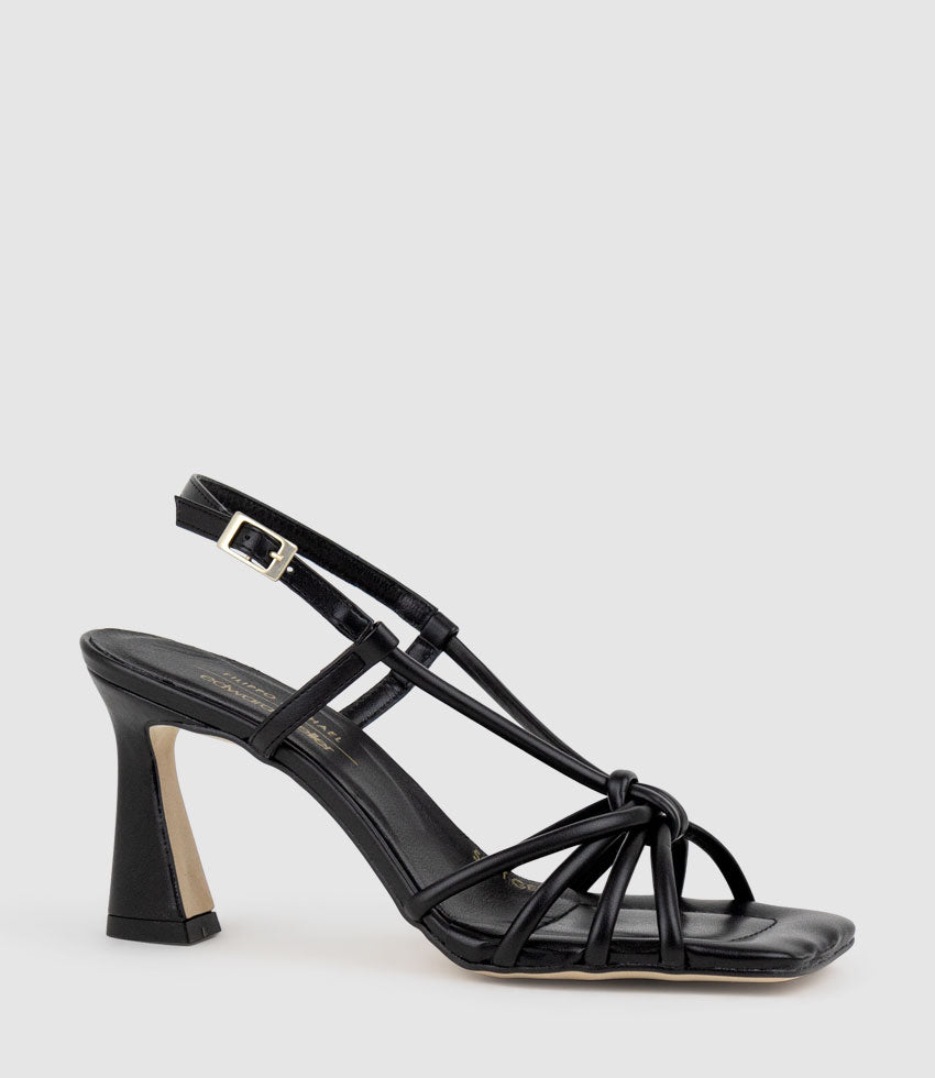 SIMMER90 Strappy Slingback Sandal in Black - Edward Meller