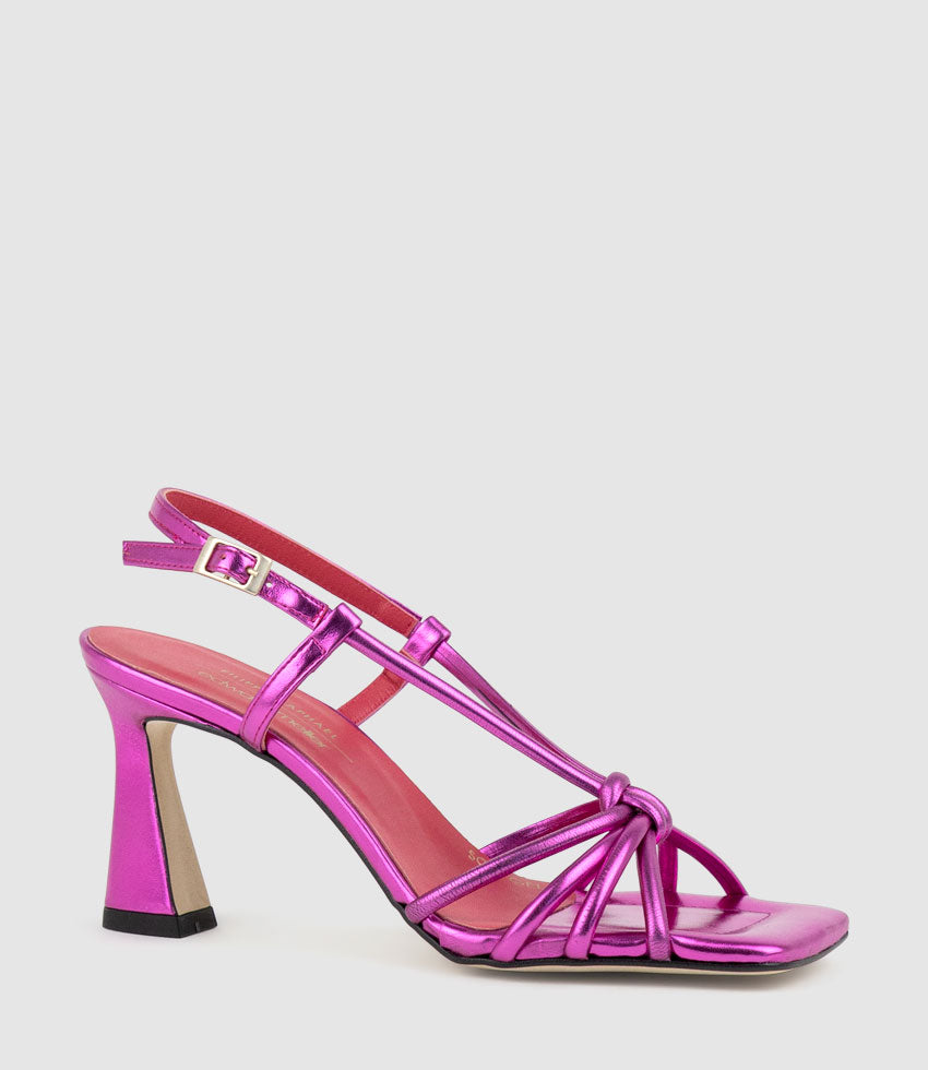 SIMMER90 Strappy Slingback Sandal in Fuchsia - Edward Meller