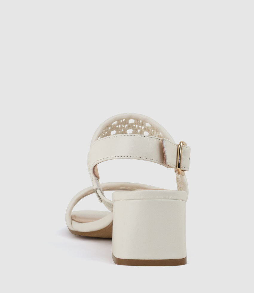 SIMONE50 Two Strap Weave Sandal in White